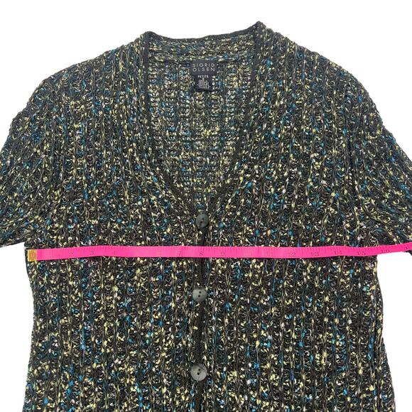Sigrid Olsen Womens VTG Y2K Heavy Knit Cottage Cardigan Tank Twinset Sz SP - Picture 12 of 16
